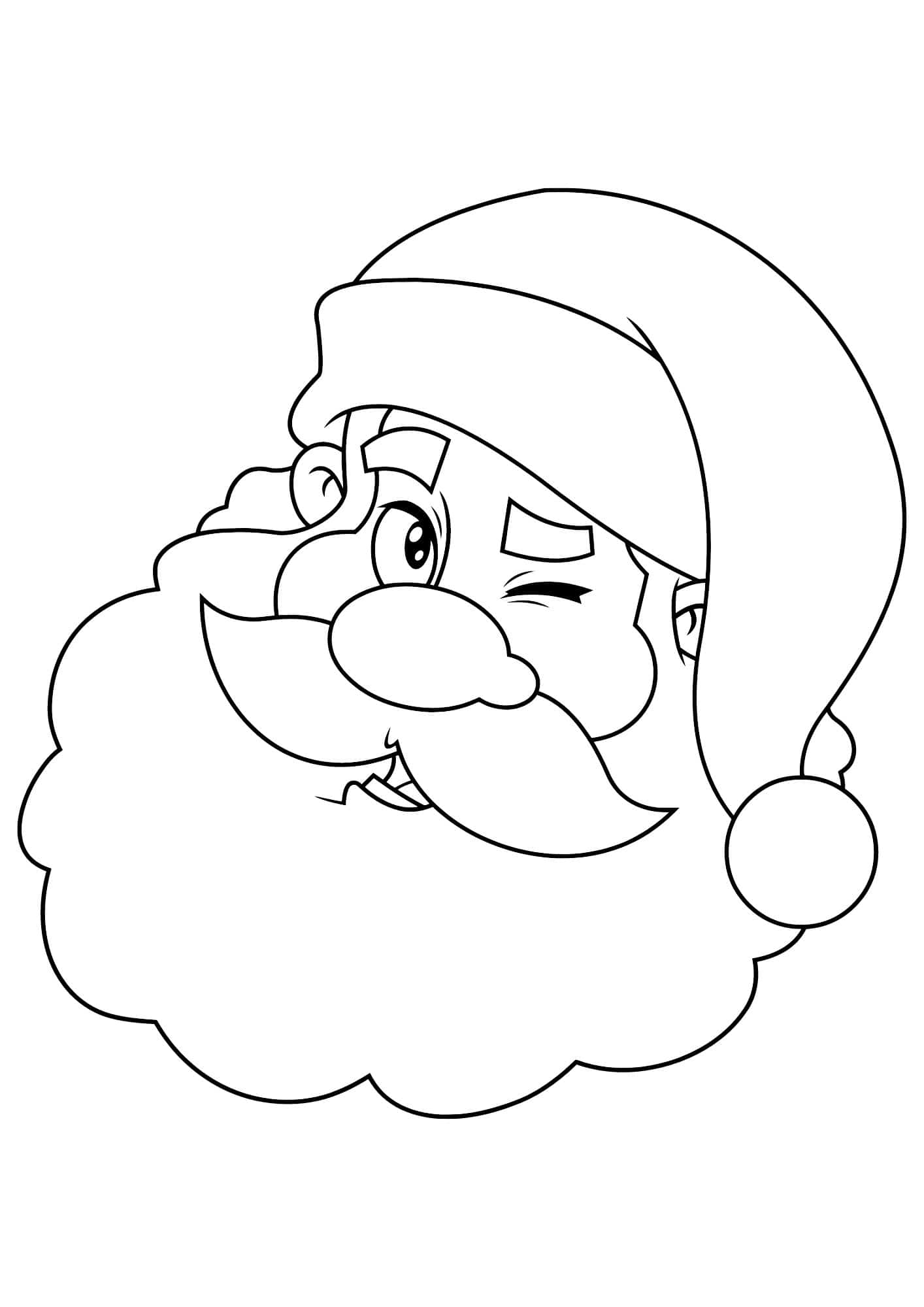 Santa Claus With Hat Coloring Page