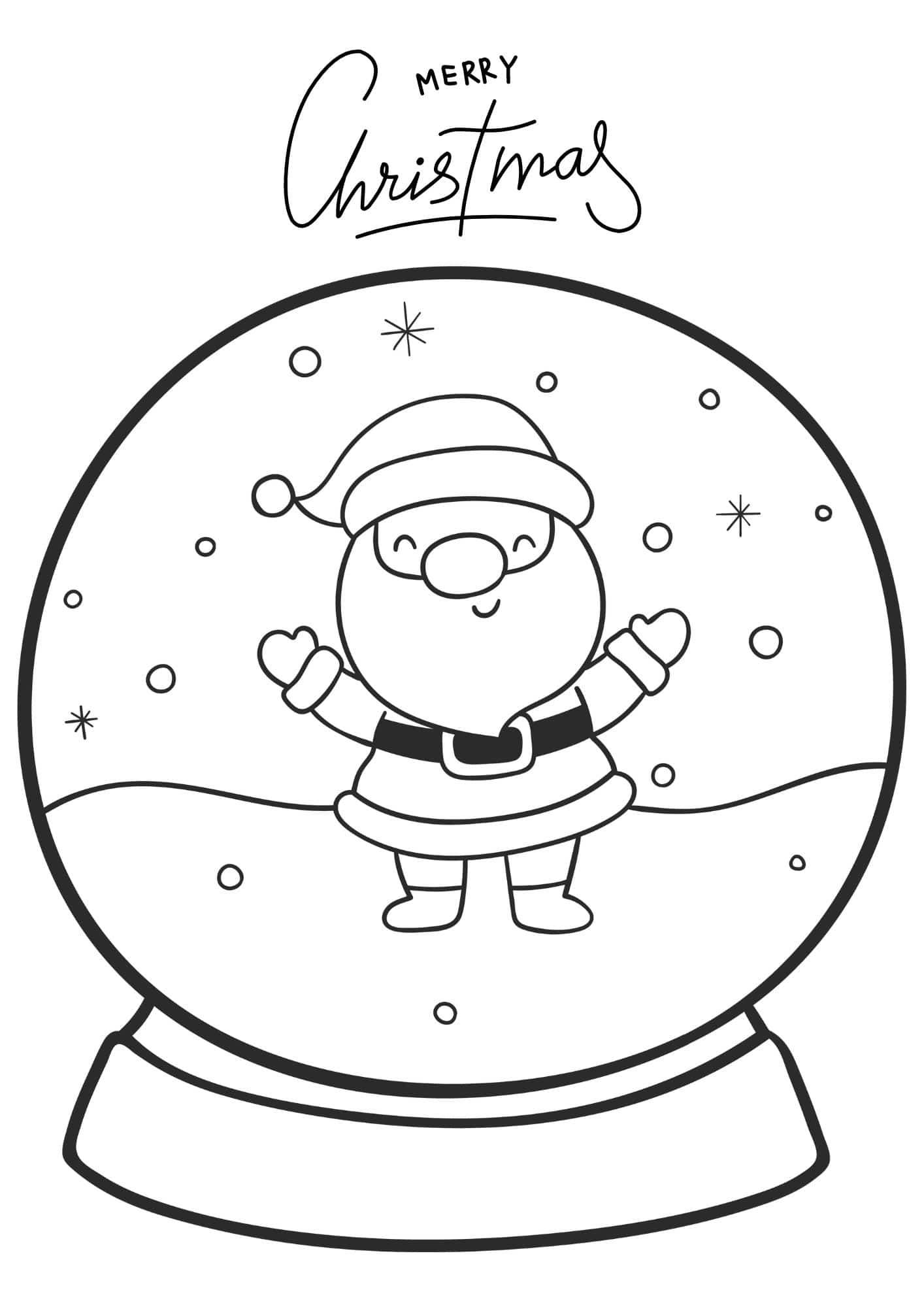 Santa Claus With Snowball Fight Coloring Page