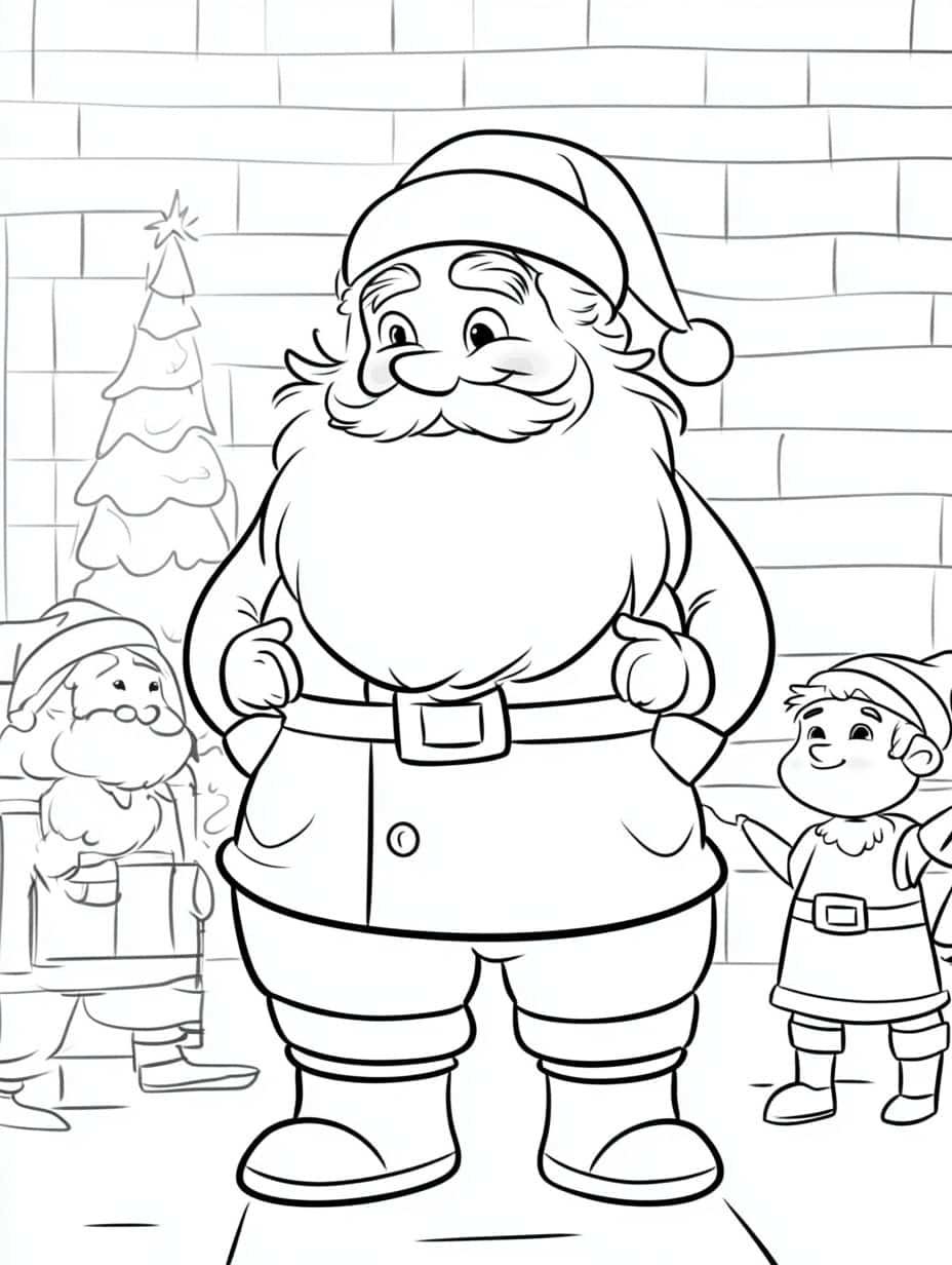 Santa Coloring Printable Joyful Gathering