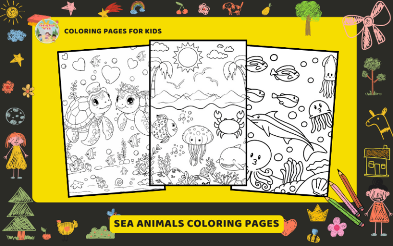 Sea Animals Coloring Pages Featured Image Min