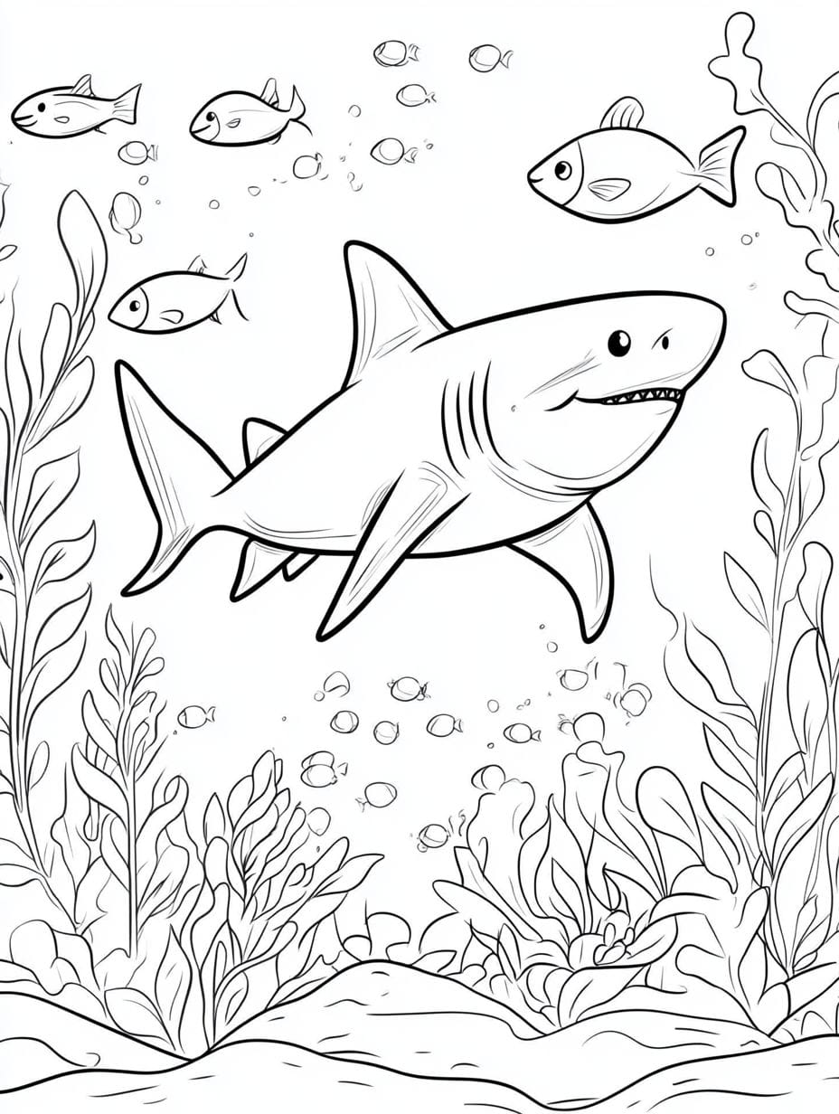 Sea Creatures In Ocean Depths Coloring Pages