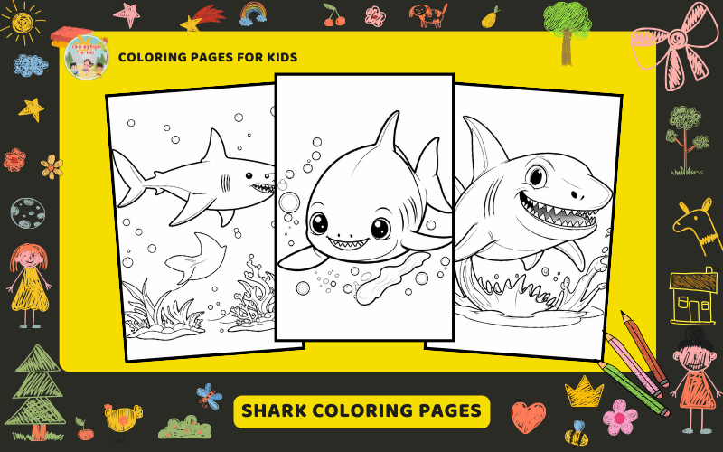 Shark Coloring Pages Featured Image Min