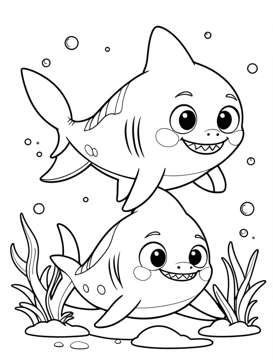 Shark Hunting Coloring Pages