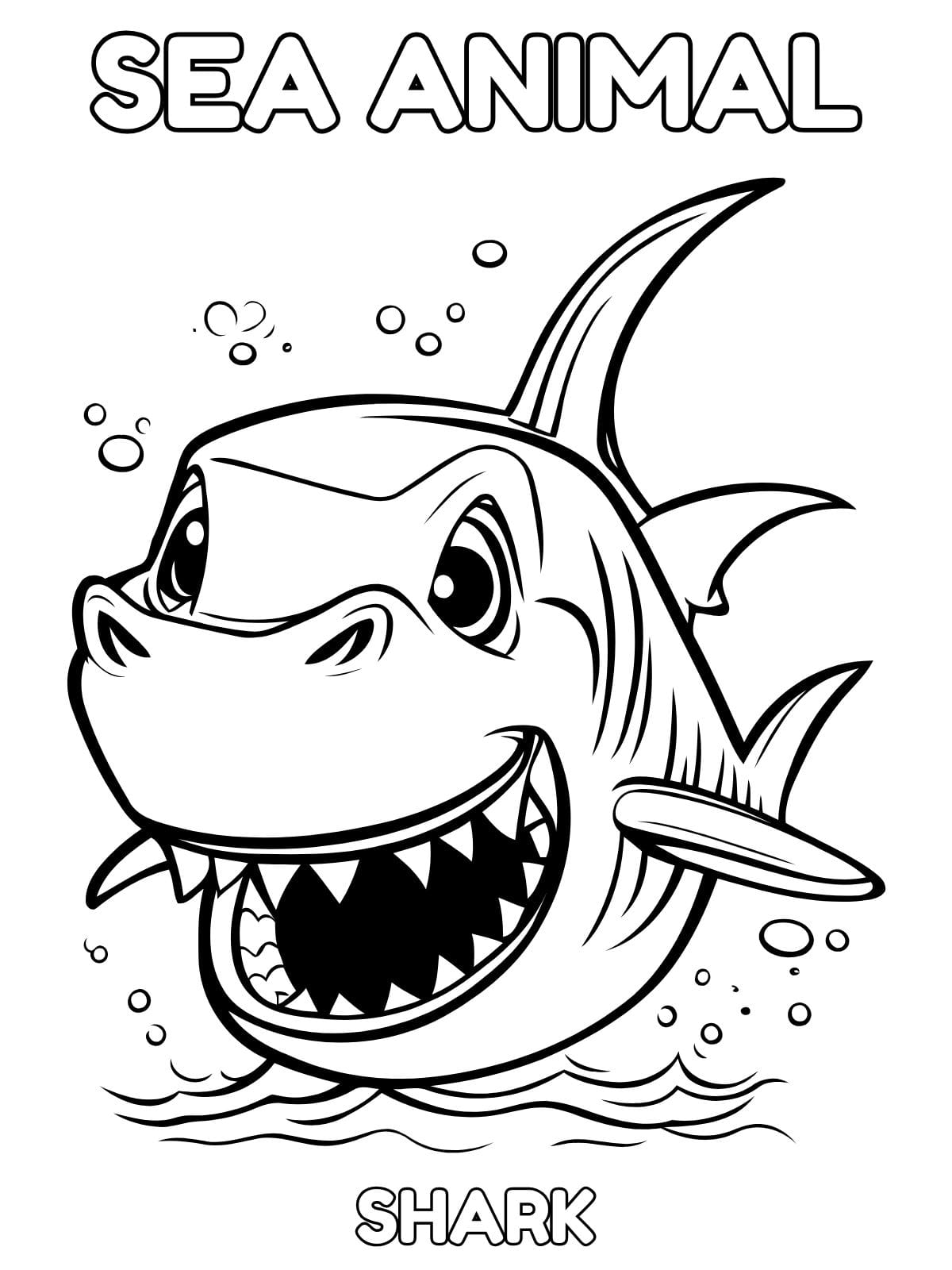 Shark Sea Animal Coloring Pages