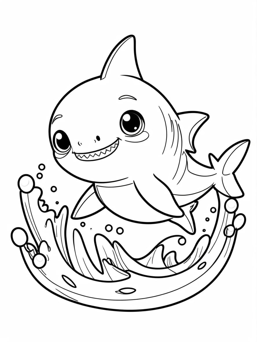 Shark Swimming Coloring Pages