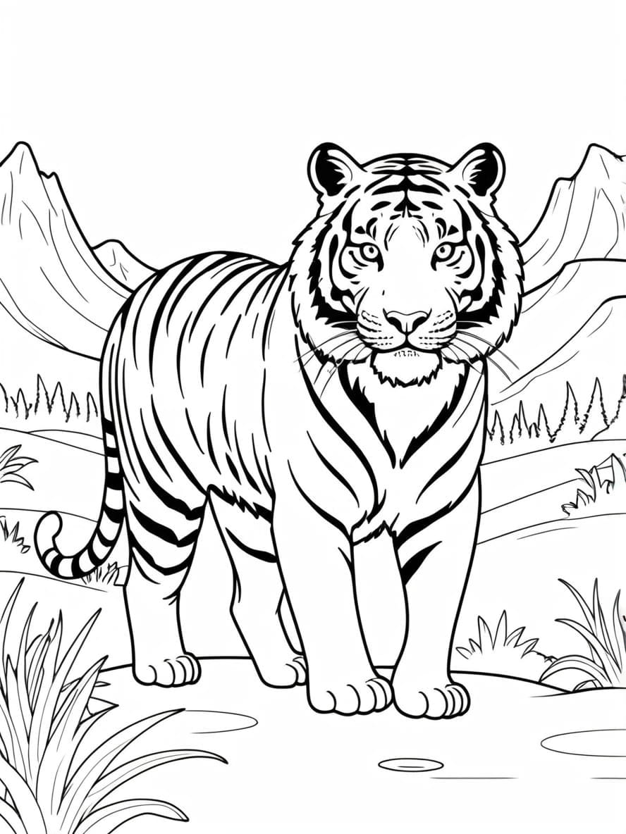 Siberian Tiger Coloring Pages