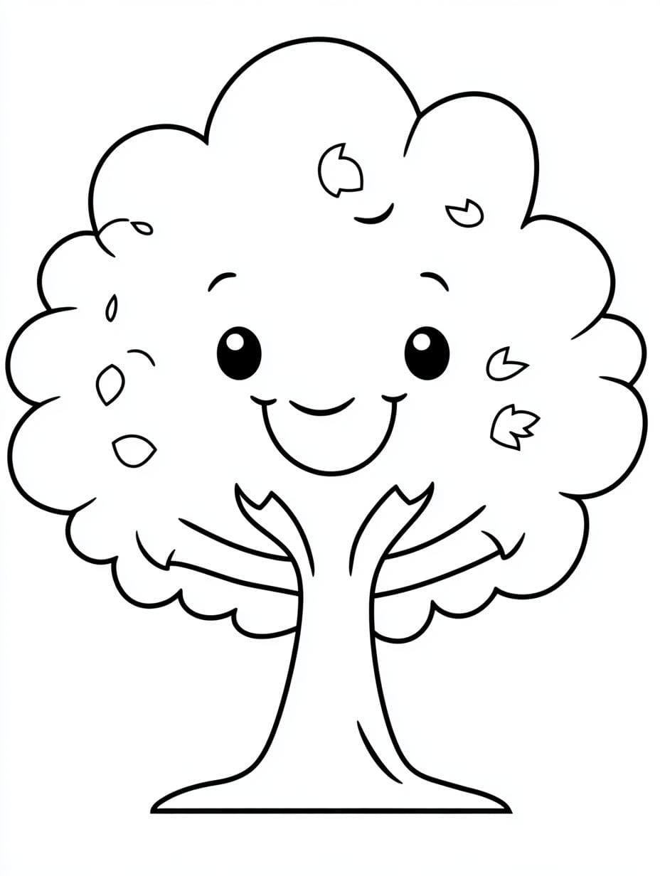 Simle Tree Coloring Pages