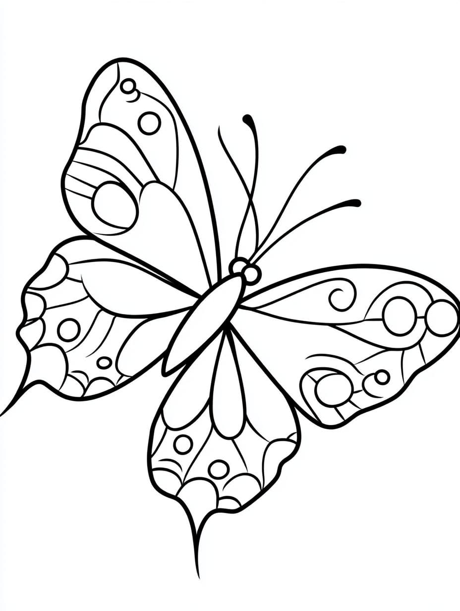 Simple Butterfly Coloring Pages