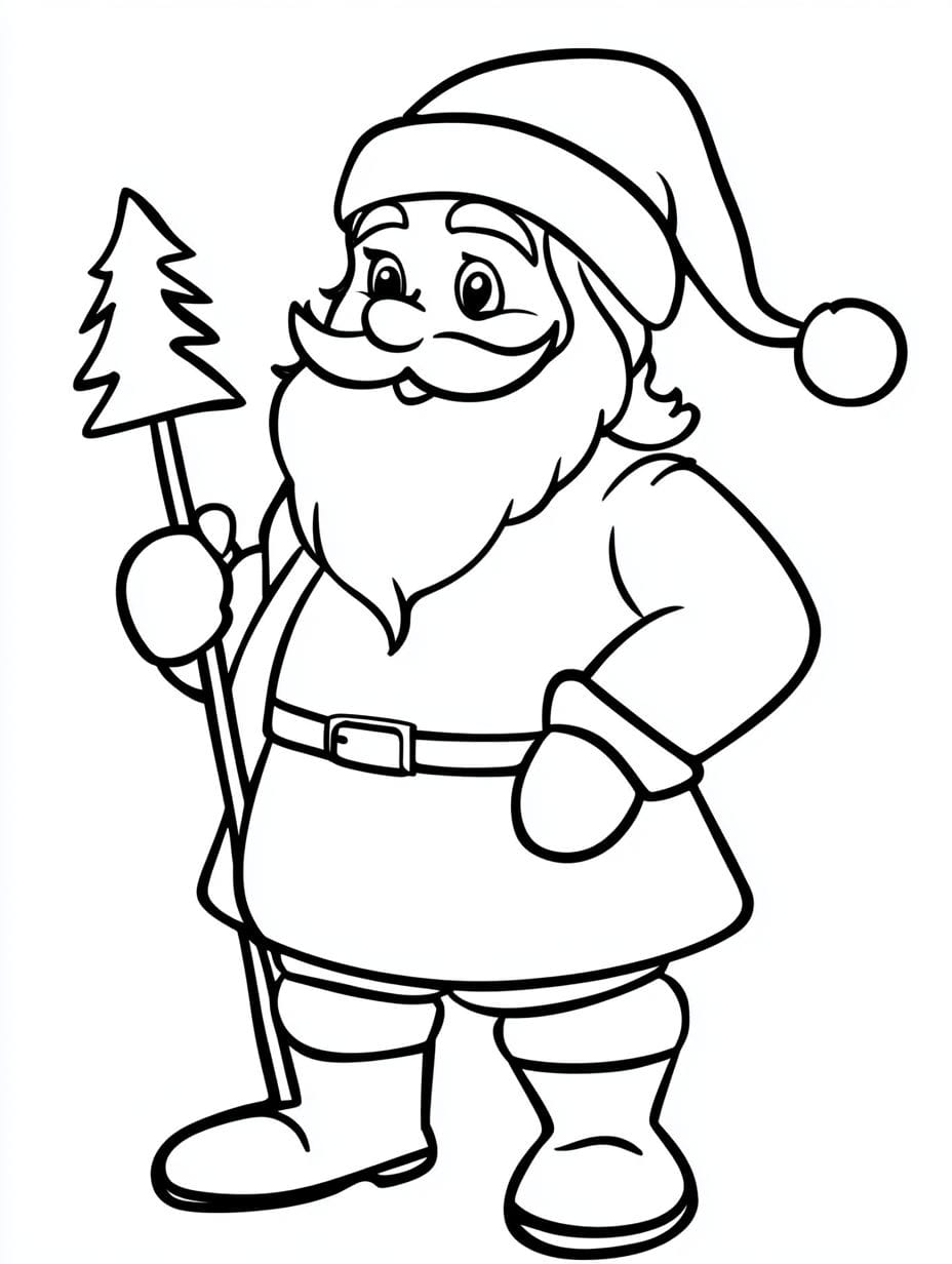 Simple Christmas Santa Clause Coloring Pages