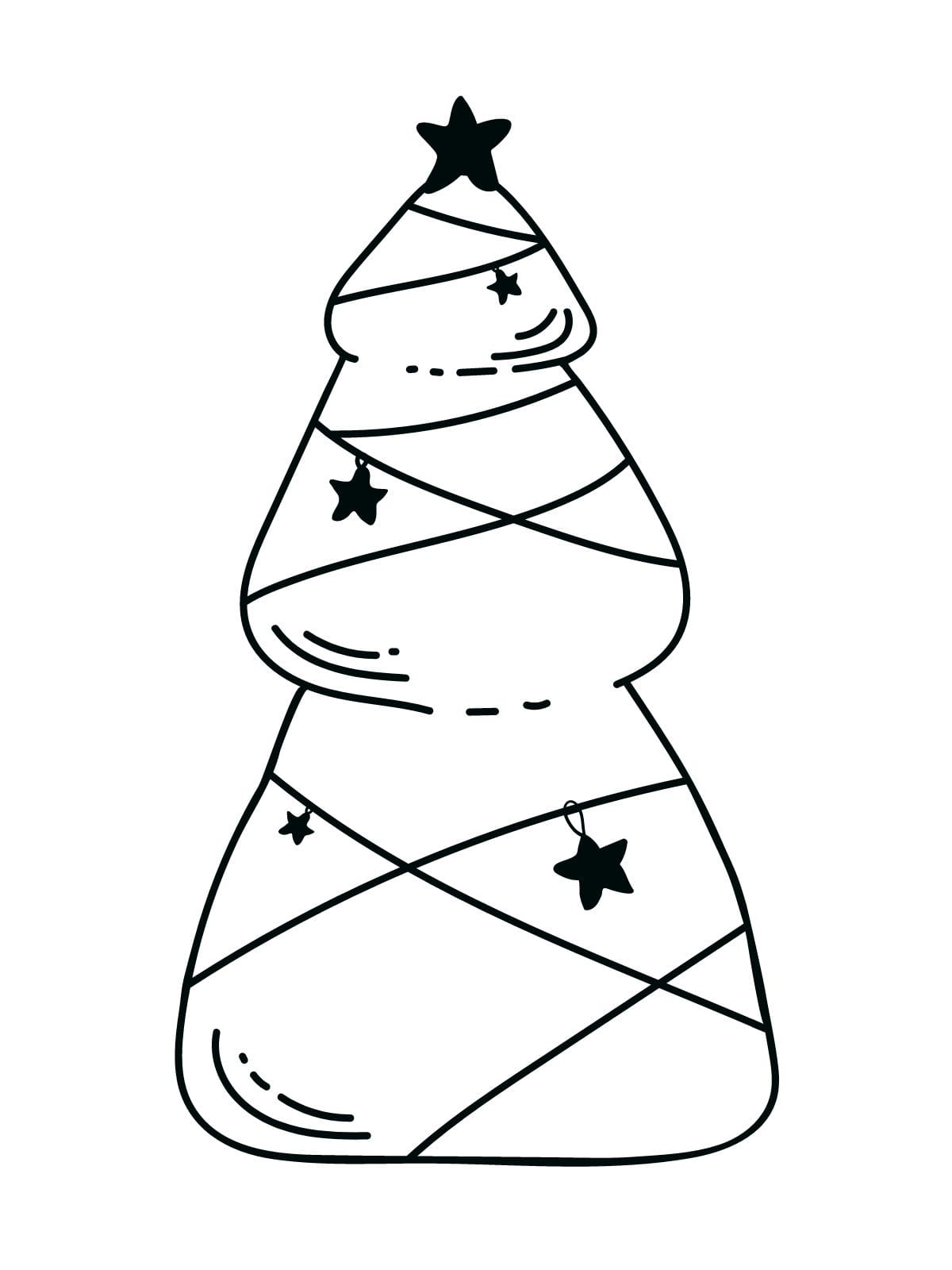 Simple Christmas Tree Coloring Pages