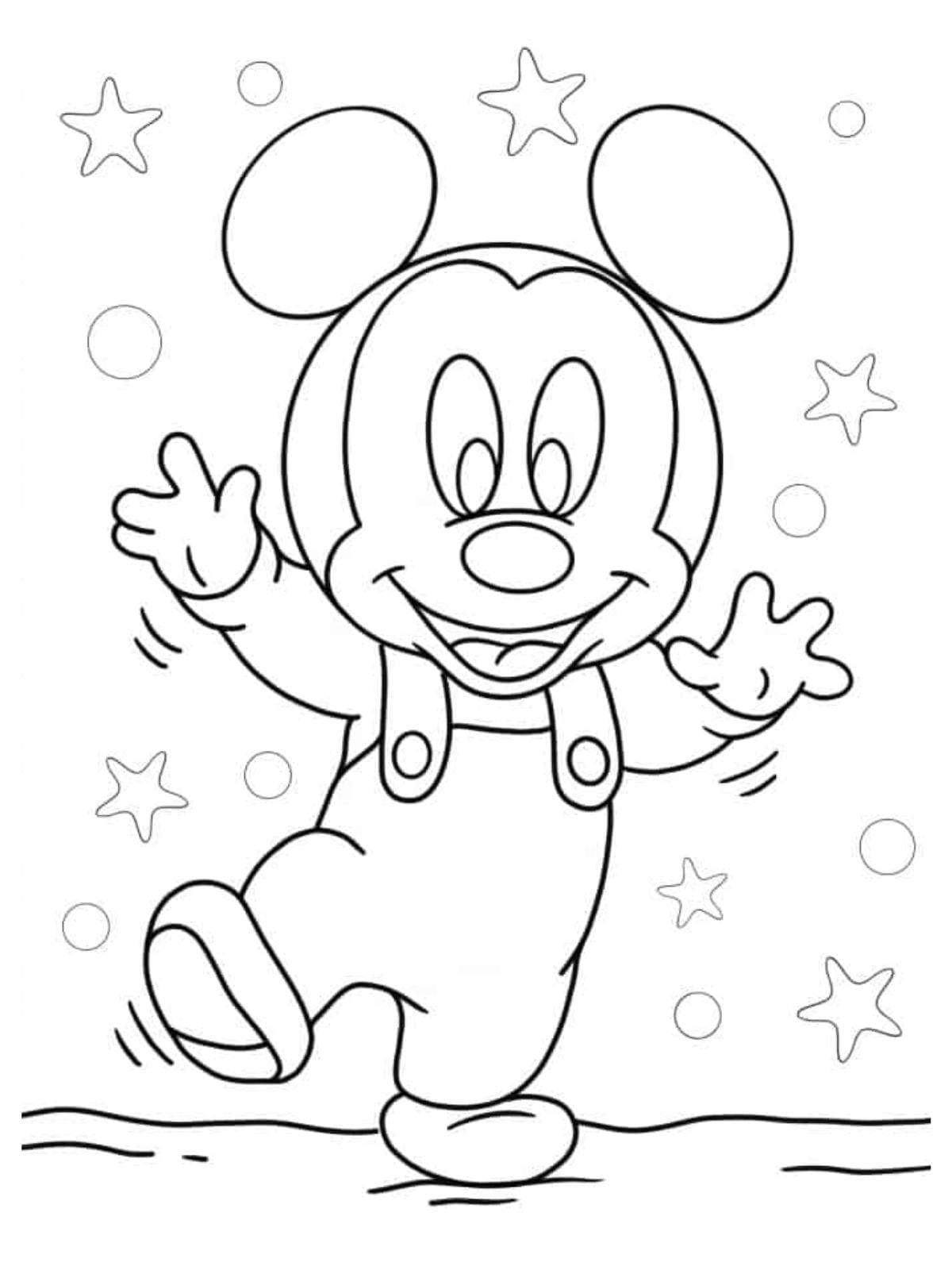 Simple Coloring Page Of Mickey Mouse