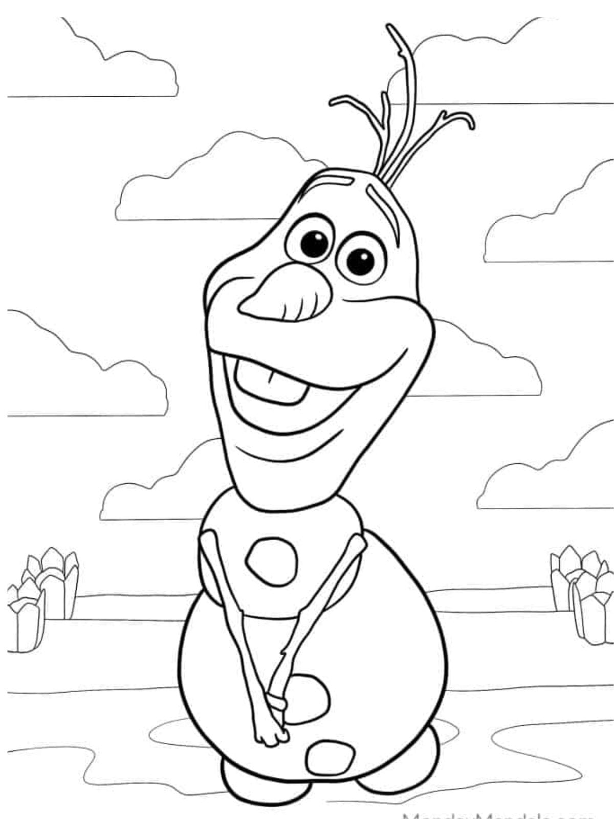 Simple Coloring Page Of Olaf