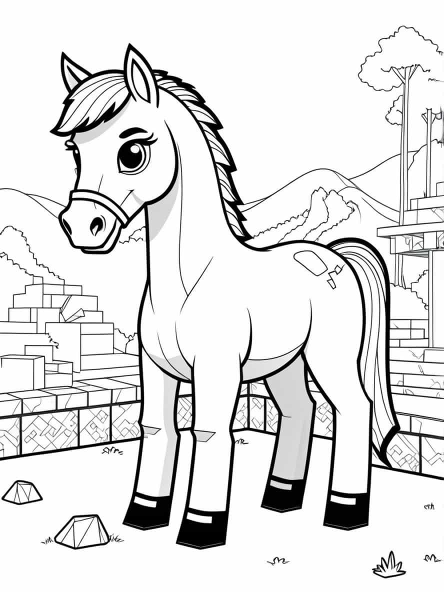 Simple Horse Coloring Pages