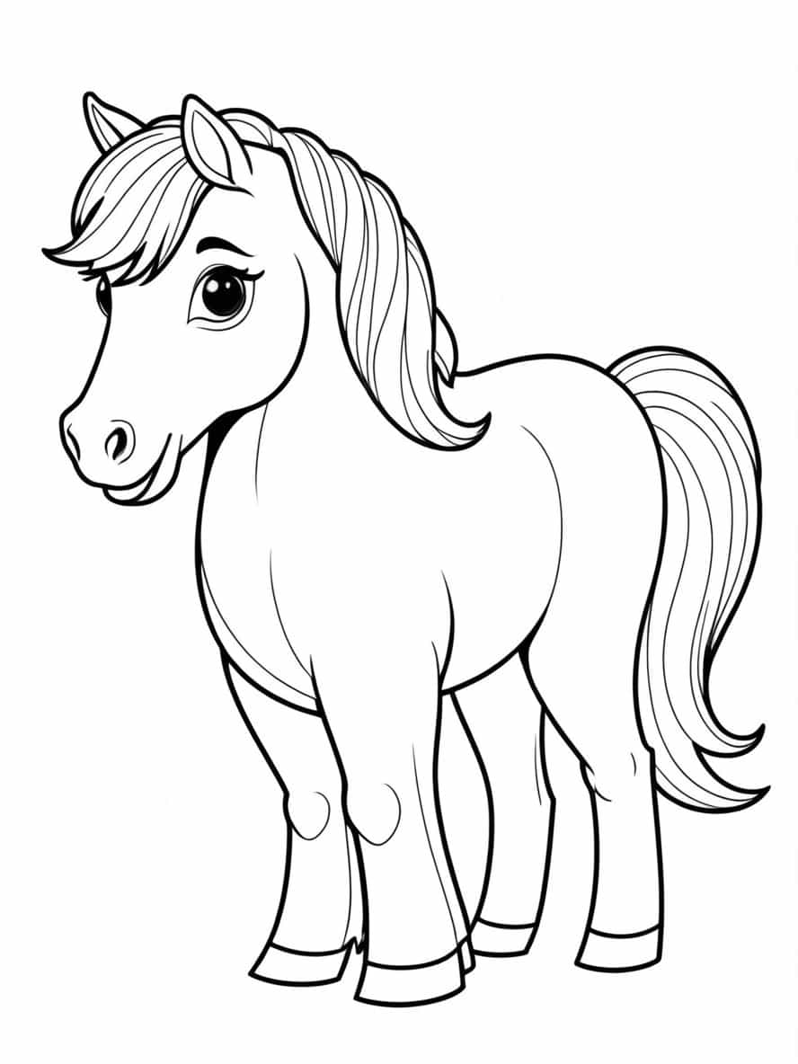 Simple Miniature Horse Coloring Pages