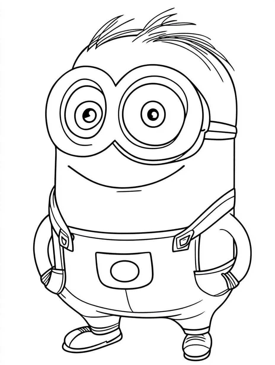 Simple Minion Coloring Pages For Kids