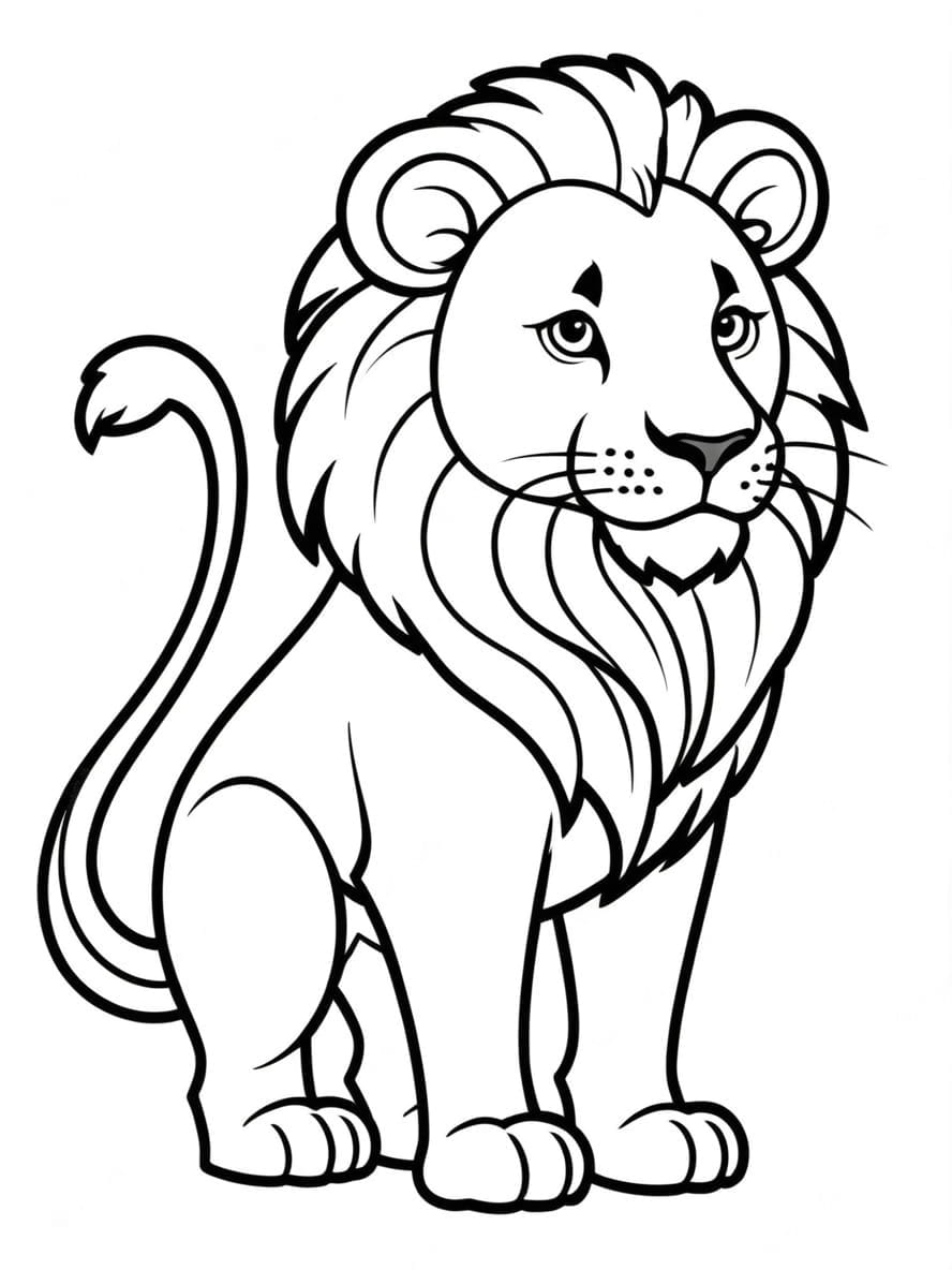 Simple Outline Of Lion To Color Coloring Pages