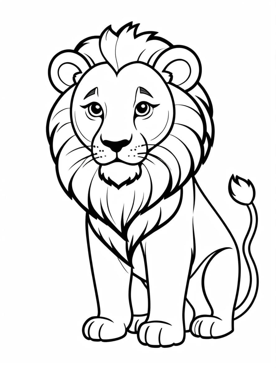 Simple Outline Of Lion To Color