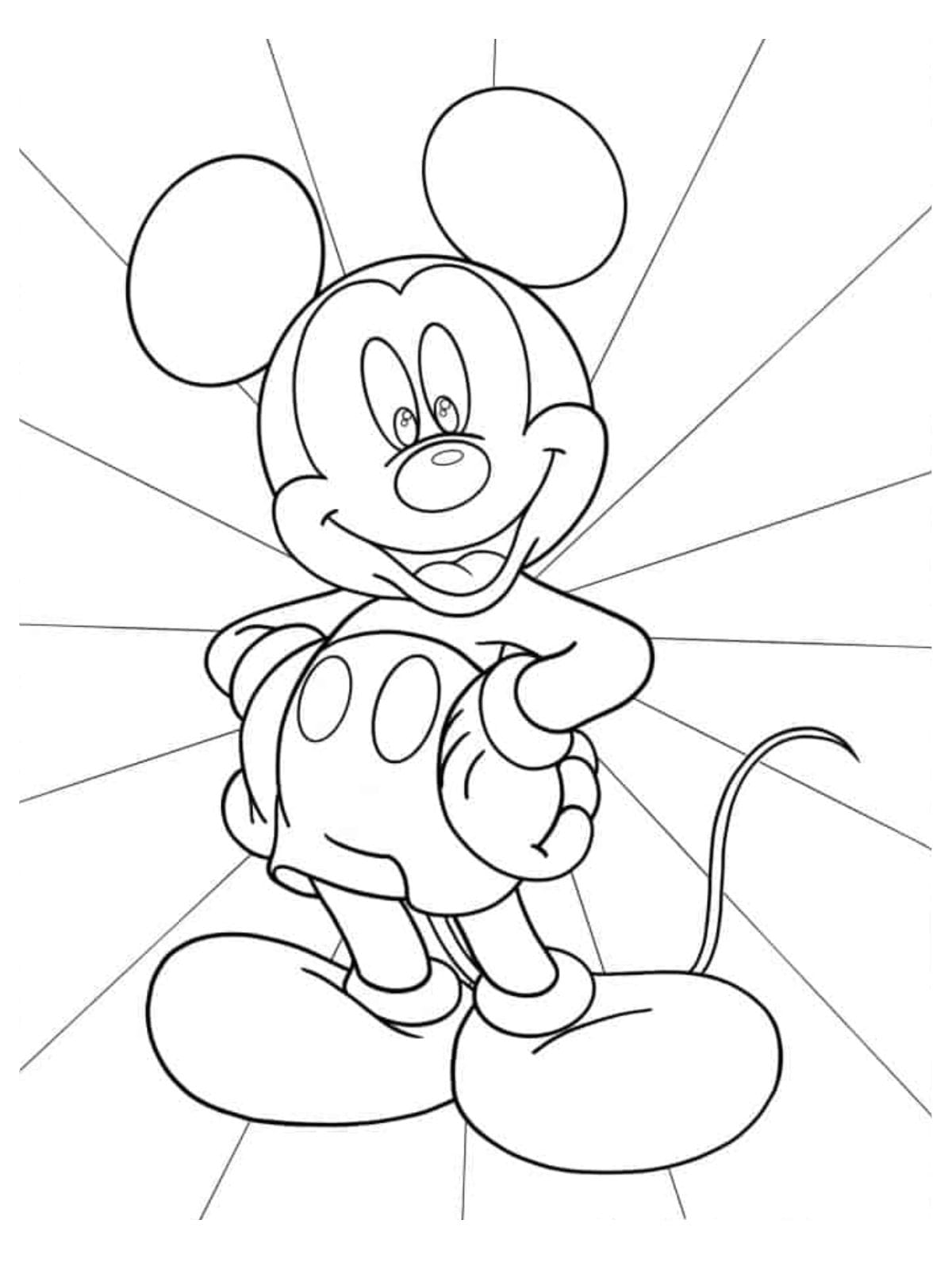 Simple Outline Of Mickey Mouse To Color