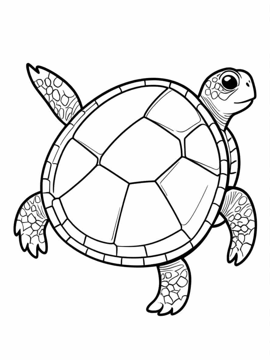 Simple Outline Of Turtle Coloring Pages