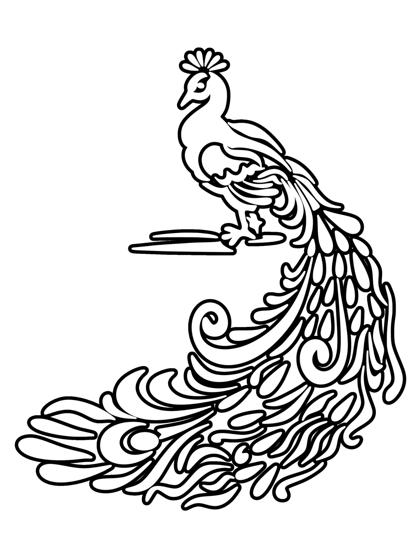 Simple Peacock Coloring Pages For Preschoolers