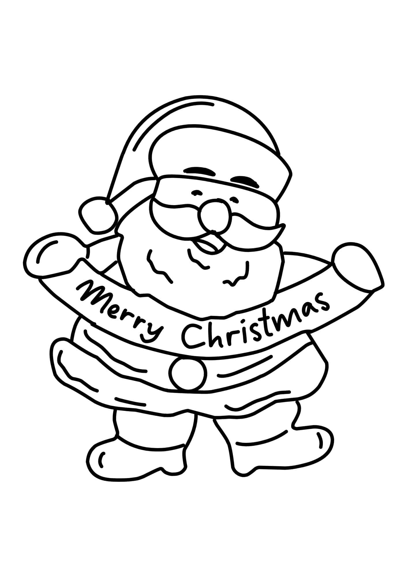 Simple Santa Claus Coloring Pages For Preschoolers