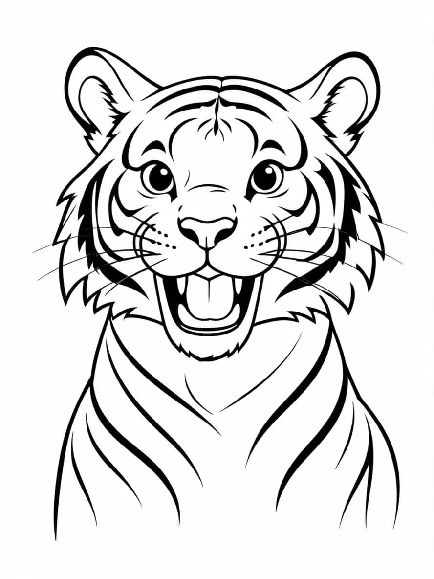 Simple Tiger Coloring Pages