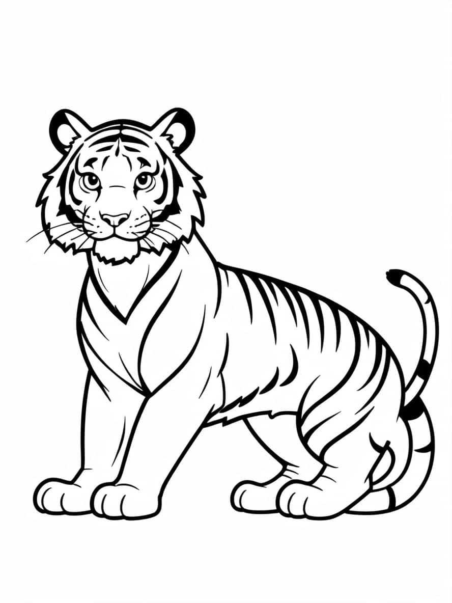 Simple Tiger From Calvin And Hobbes Coloring Pages