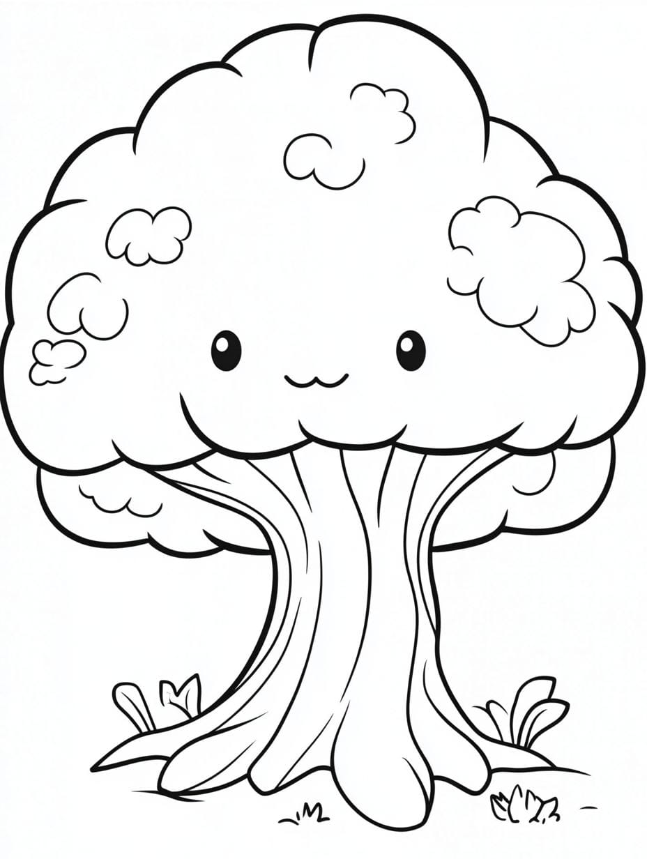 Simple Tree Coloring Pages