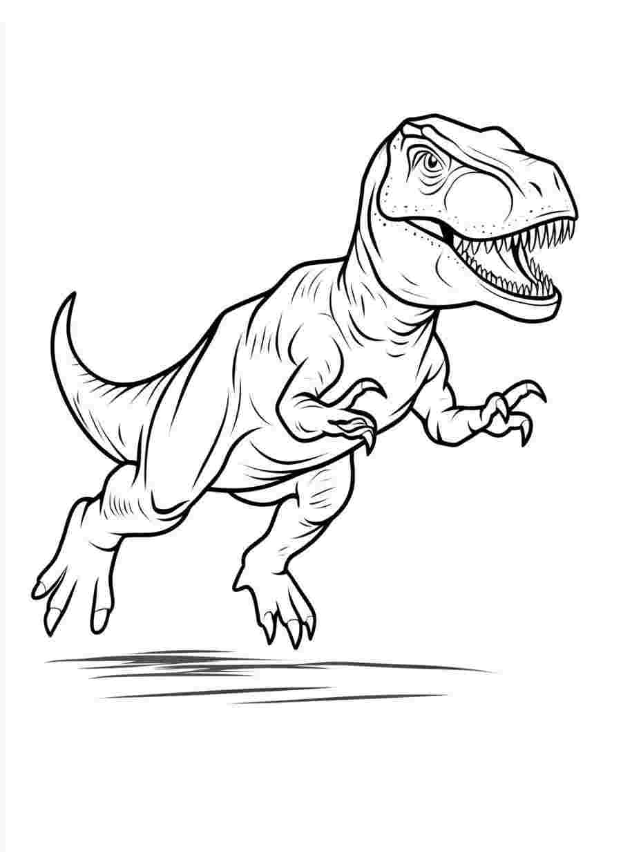 Simple Tyrannosaurus Coloring Page For Kids