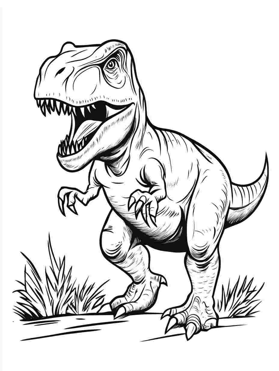 Simple Tyrannosaurus Coloring Page