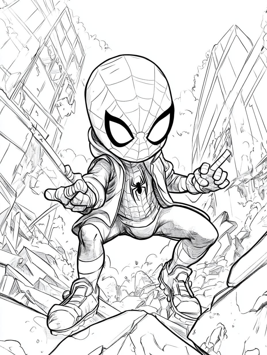 Spider Man Cartoon Cool Coloring Pages