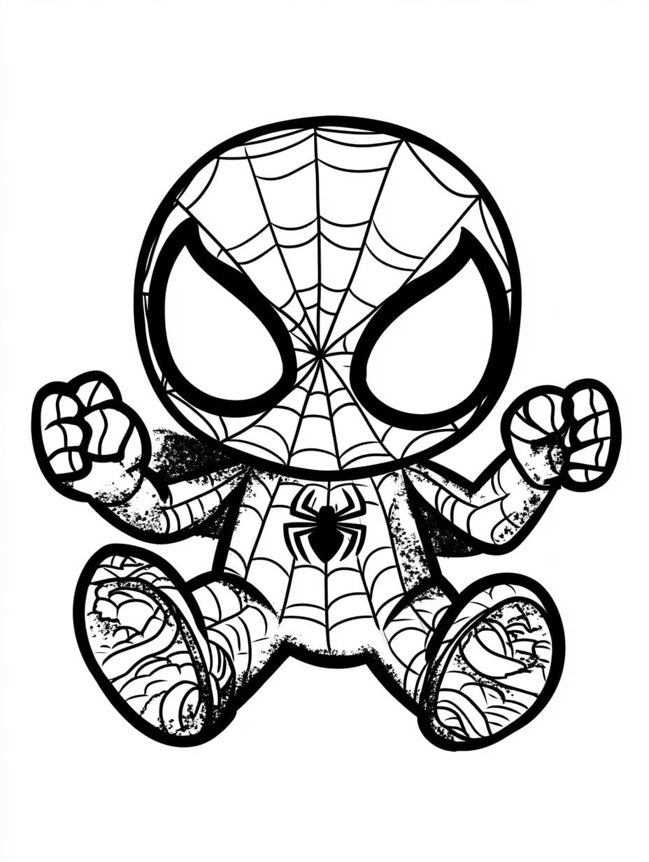 Spider Man Cute Coloring Pages