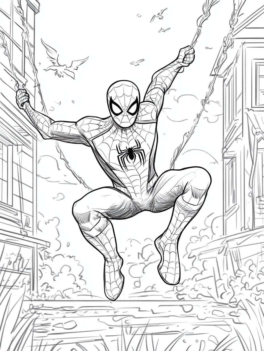 Spiderman Verse Swing Coloring Pages