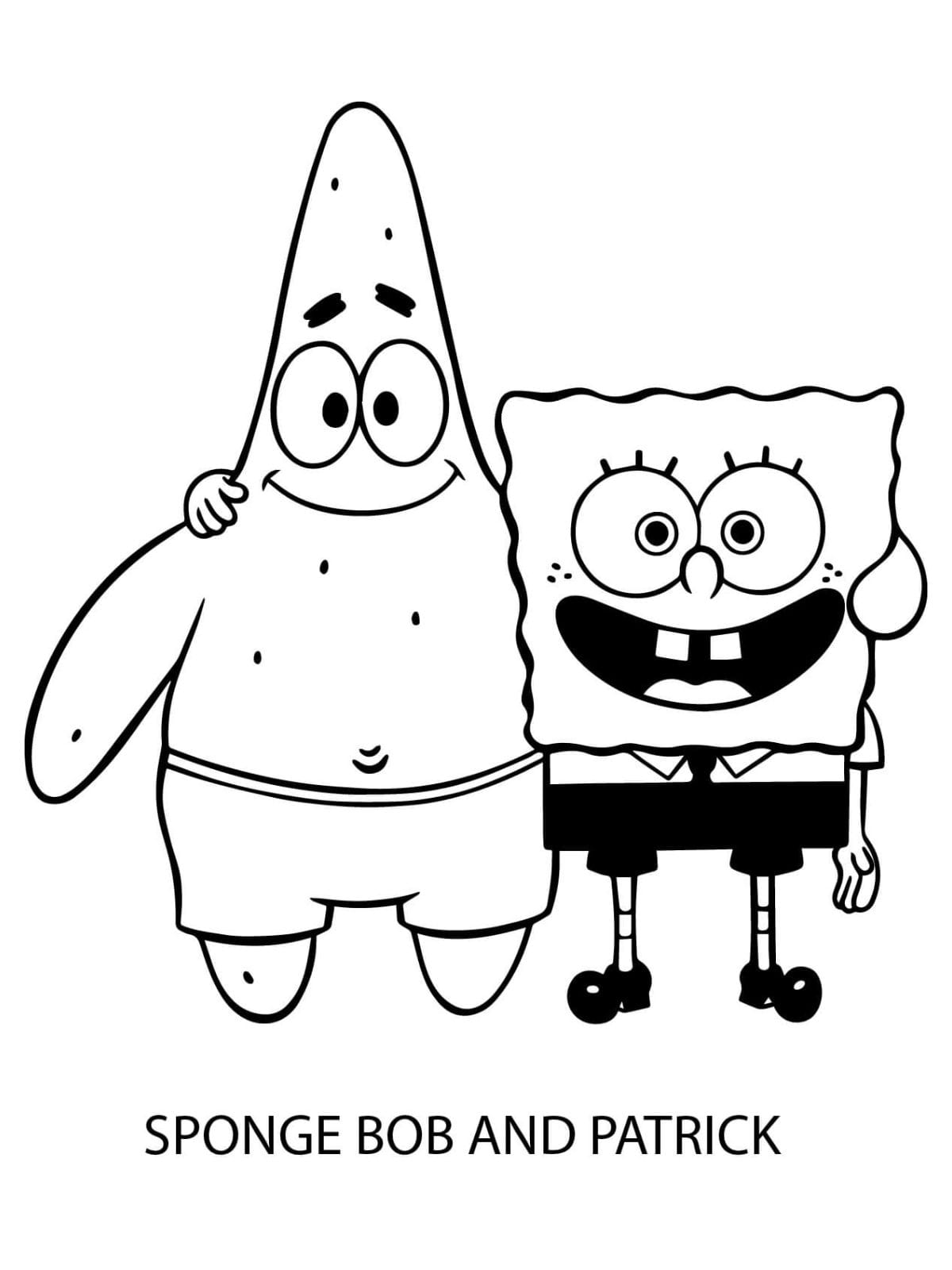 Spongebob And Patrick Coloring Page For Kids