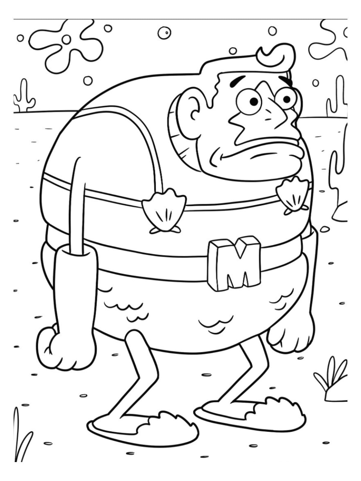 Spongebob Character Coloring Page For Kids