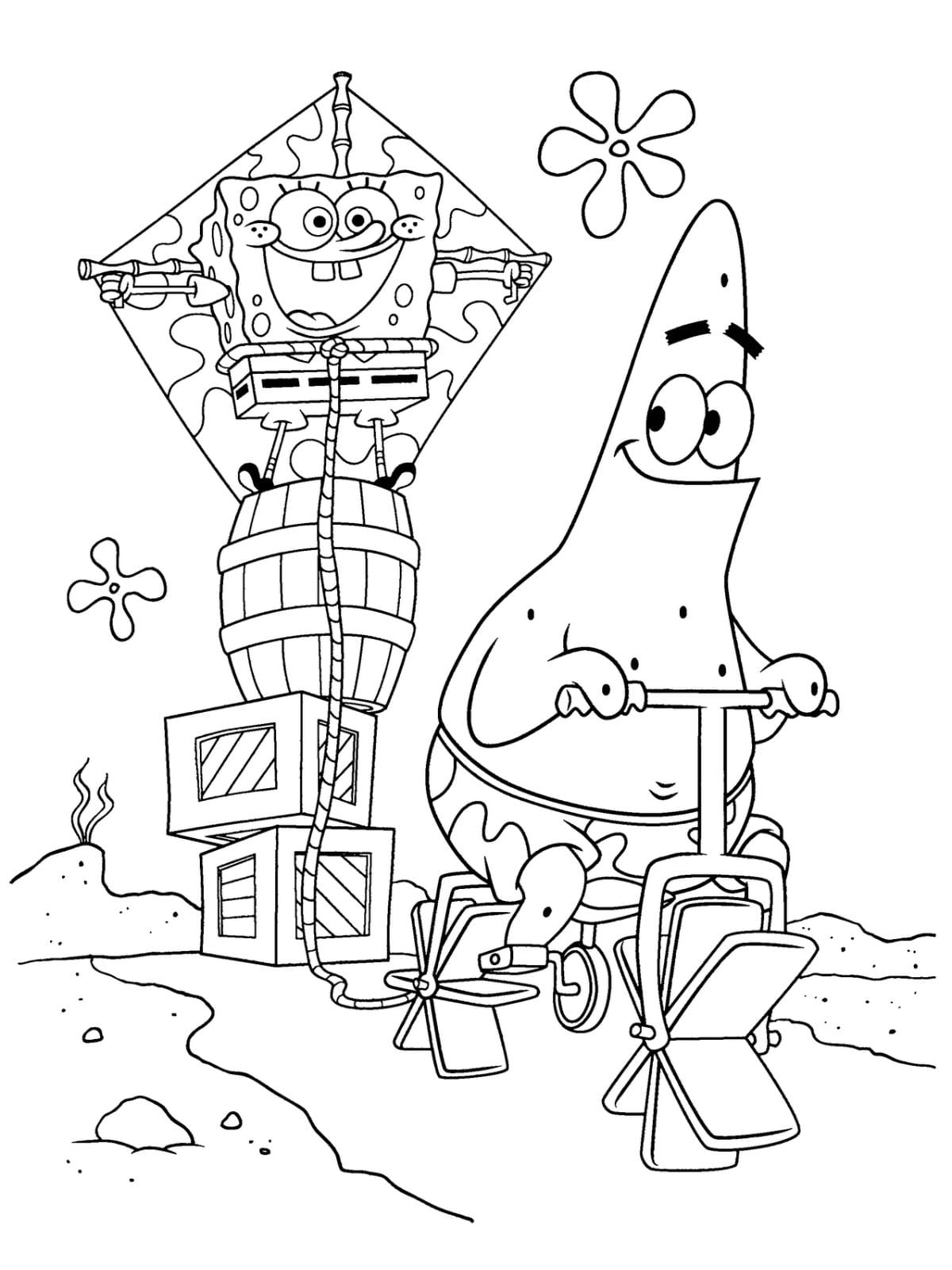 Spongebob Crazy Ideas Coloring Page For Kids