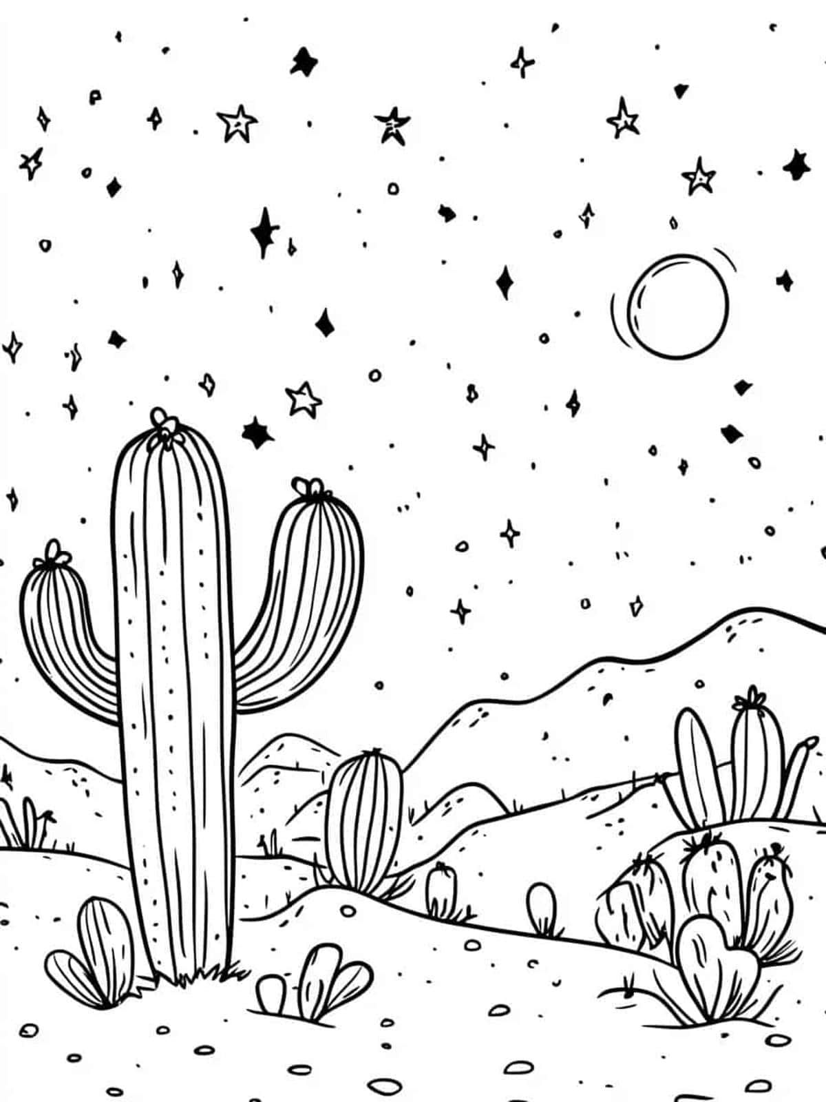 Starry Desert Coloring Pages