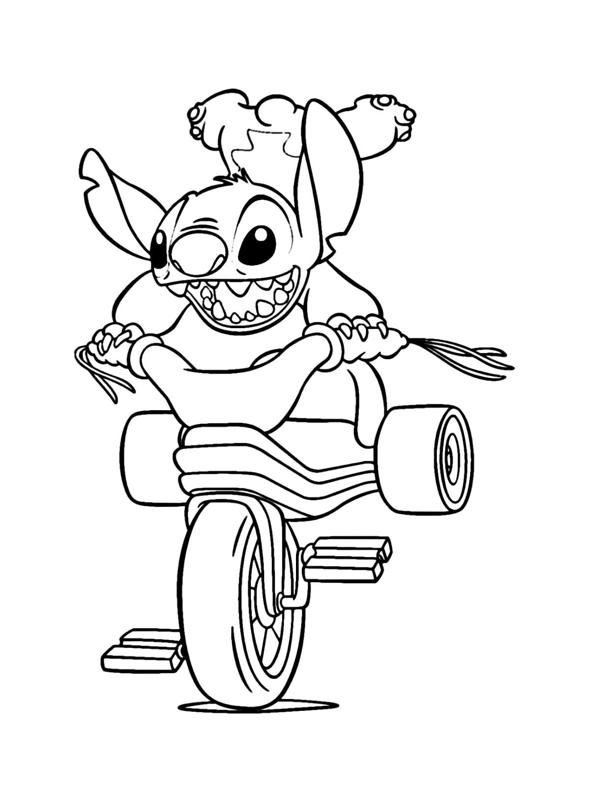 Stitch Driving Coloring Pages