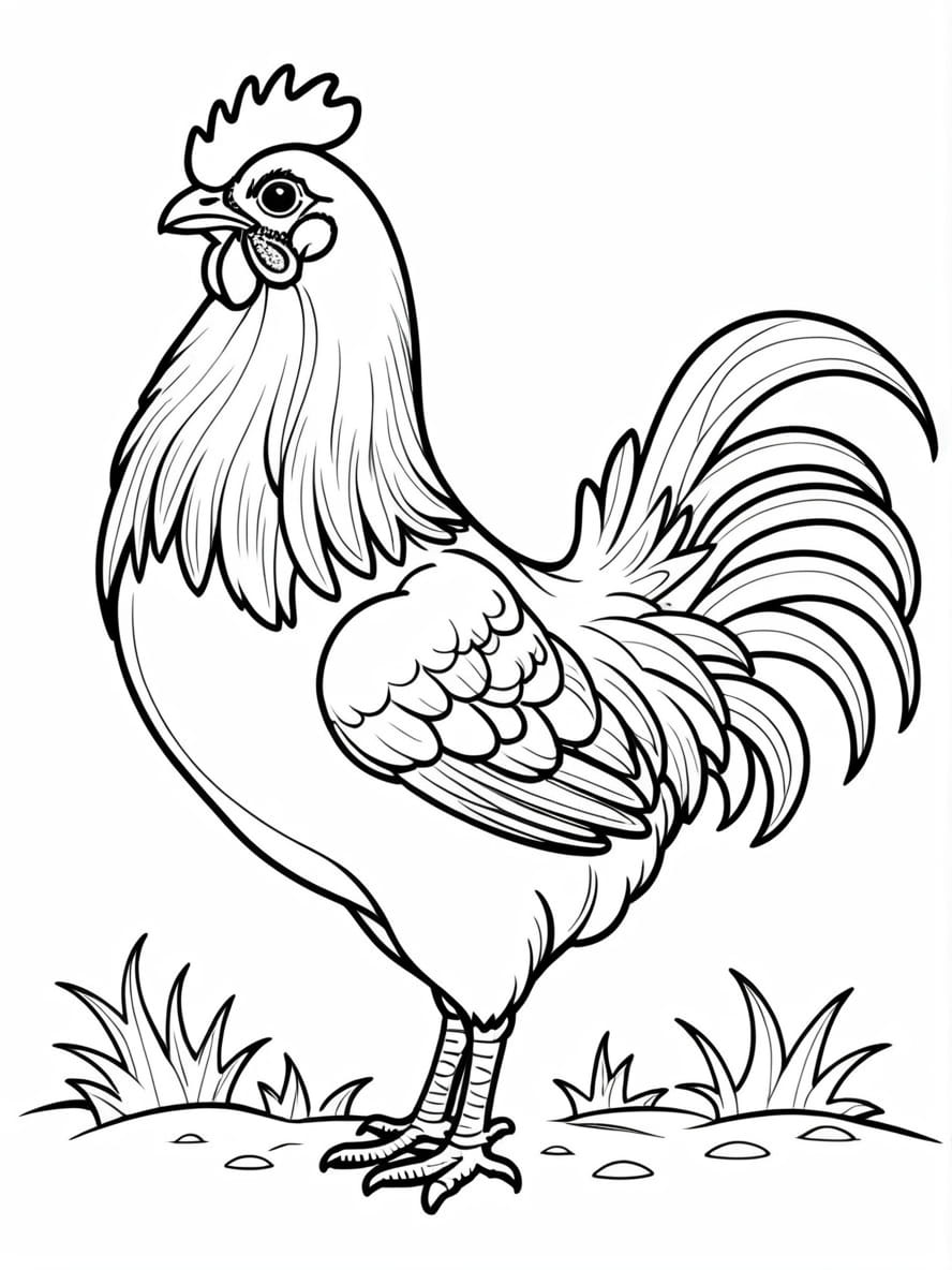 Strong Chicken Coloring Pages