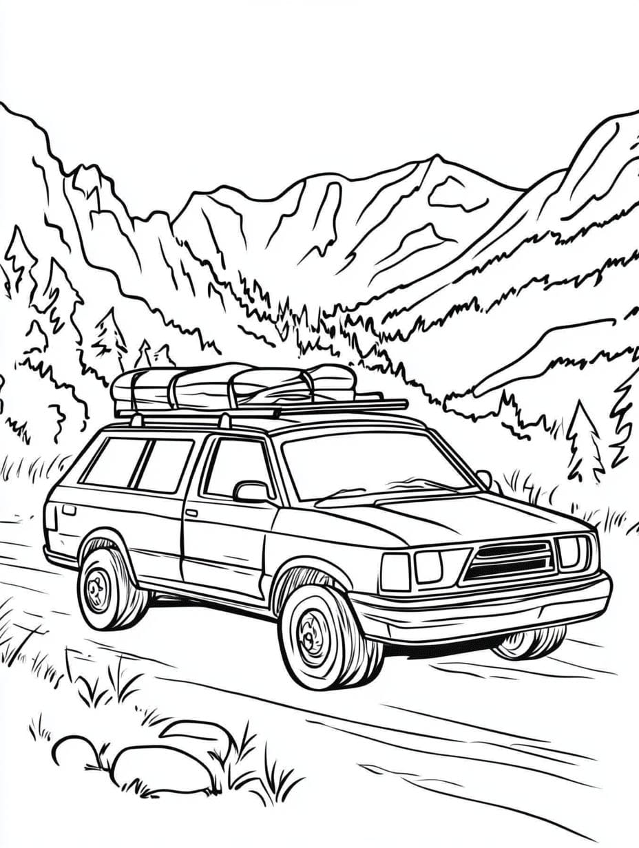 Summer Road Trip Coloring Pages