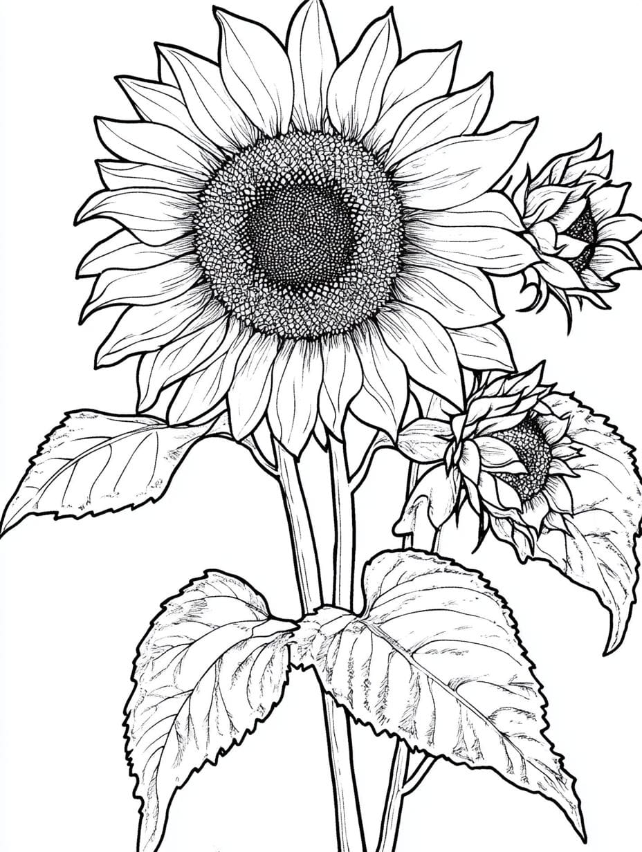 Sunflower Bud Coloring Pages