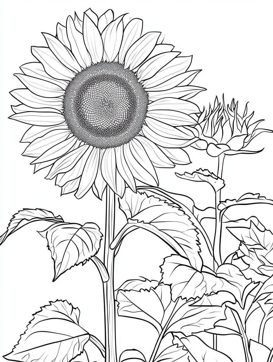 Sunflower Coloring Pages For Kid