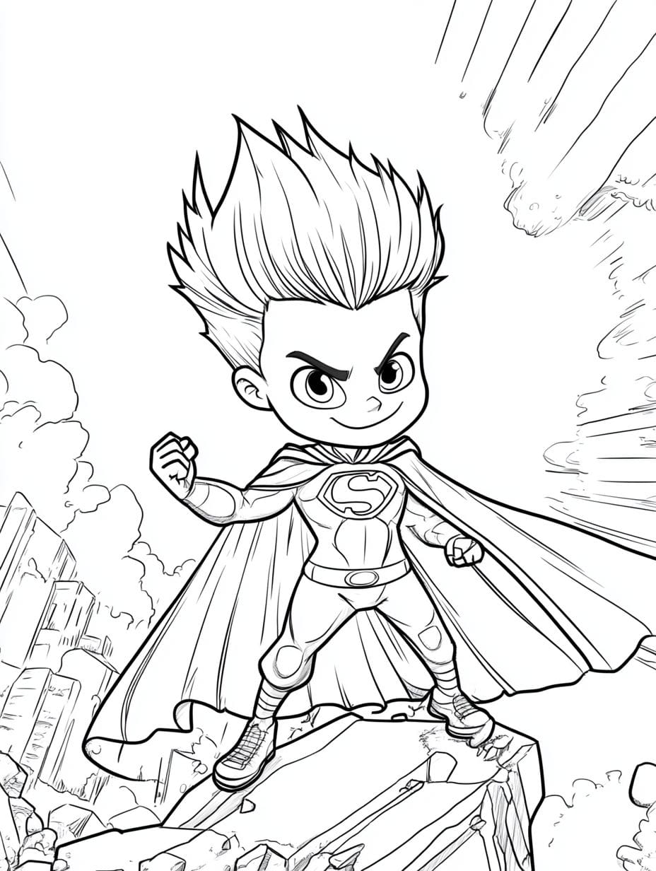 Superhero Cartoon Cool Coloring Pages