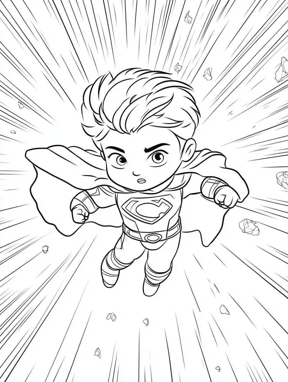 Superhero Cute Coloring Pages