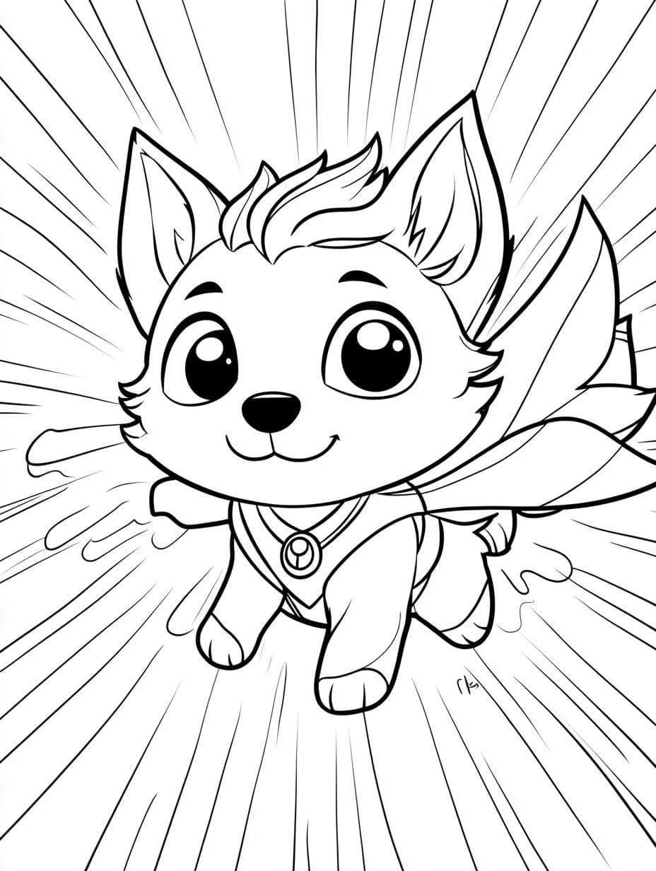 Superhero Sidekicks Flying Pets Coloring Pages