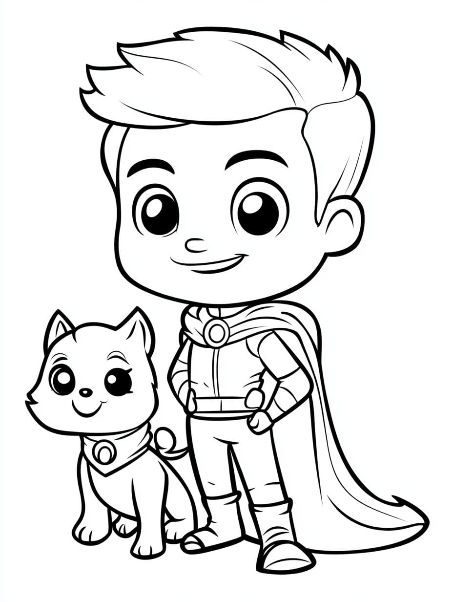 Superhero Sidekicks Pets Coloring Pages