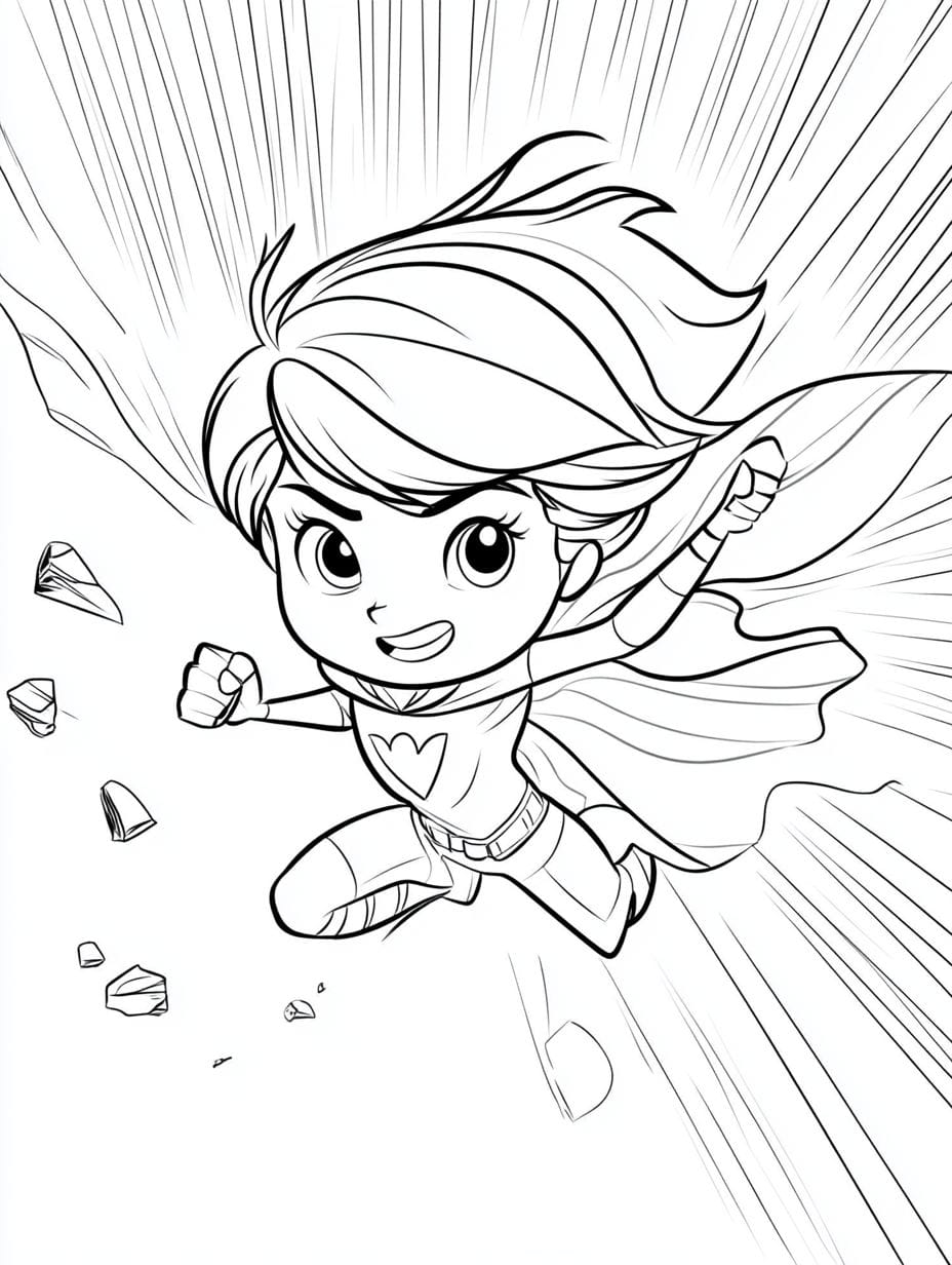 Superhero Super Girl Coloring Pages