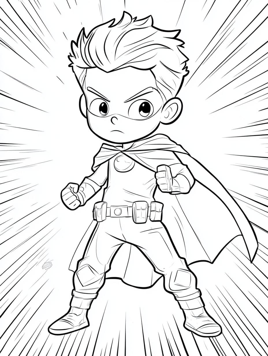 Superhero Super Man Cartoon Cool Coloring Pages