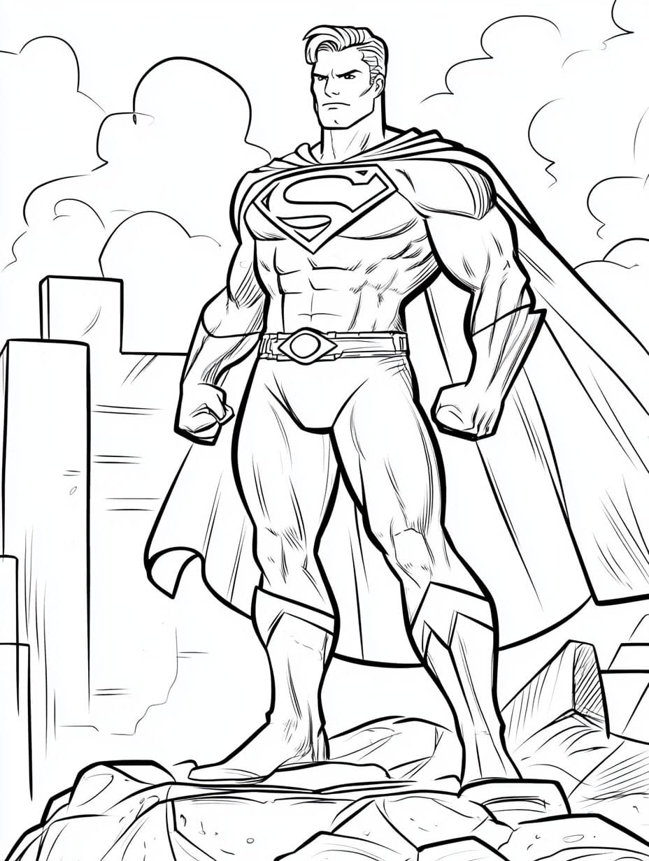 Superheroes Classic Superman Coloring Pages