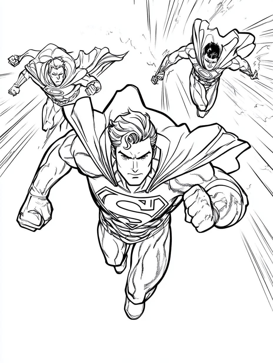 Superheroes With Friend Coloring Pages